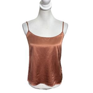 Reformation Nevada Camisole Top Slip Bronze Spaghetti Strap Silk Blouse Size S